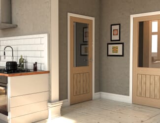 Mexicano Oak Clear Glazed - Prefinished Internal Door Set