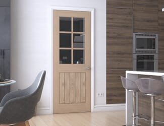 Mexicano Oak 6L Glazed - Prefinished Internal Door Set