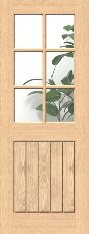 Mexicano Oak 6L Glazed - Prefinished Internal Door Set