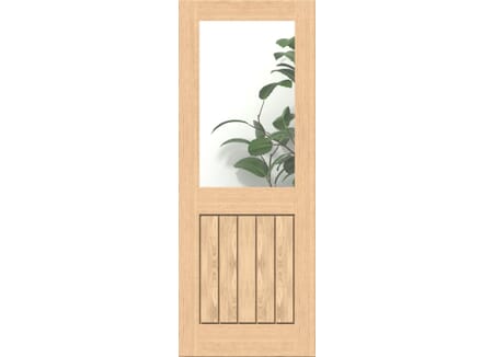 Mexicano Oak Clear Glazed Internal Door Set