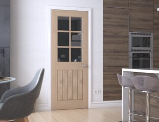 Mexicano Oak 6L Glazed Internal Door Set
