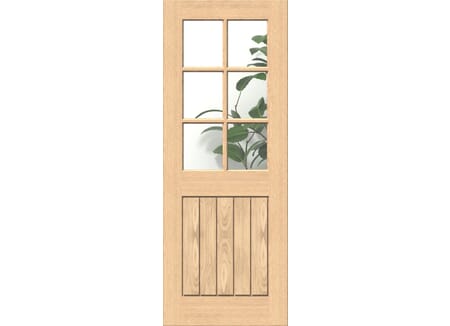 Mexicano Oak 6L Glazed Internal Door Set