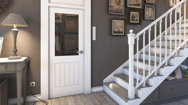 Suffolk White Clear Glazed - Prefinished Internal Door Set