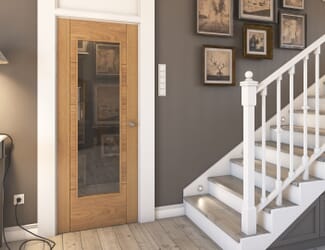 Iseo Oak Pattern 10 Clear Glazed - Prefinished Internal Door Set