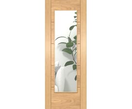 ISEO Oak Pattern 10 Clear Glazed - Prefinished Internal Door Set