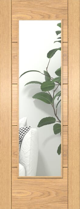 ISEO Oak Pattern 10 Clear Glazed - Prefinished Internal Door Set