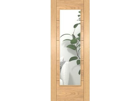 ISEO Oak Pattern 10 Clear Glazed - Prefinished Internal Door Set