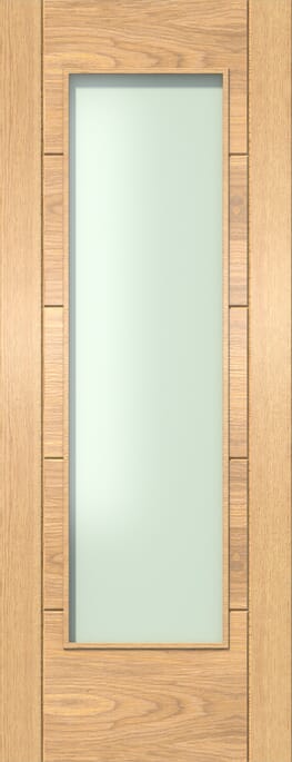 ISEO Oak Pattern 10 Frosted Glazed - Prefinished Internal Door Set