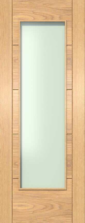 Iseo Oak Pattern 10 Frosted Glazed - Prefinished Internal Door Set
