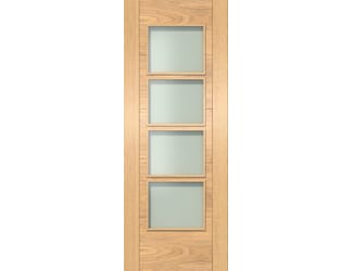 Iseo Oak 4L Frosted Glazed - Prefinished Internal Door Set