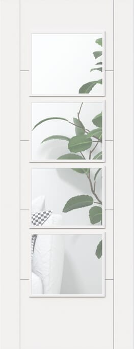 ISEO White 4L Clear Glazed - Prefinished Internal Door Set