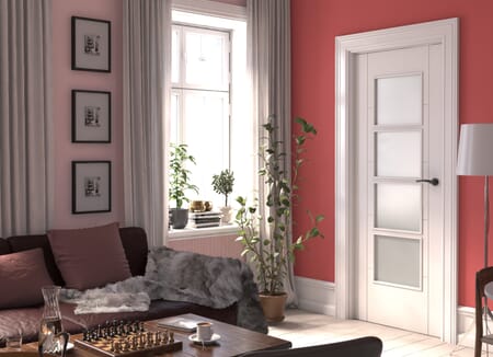 ISEO White 4L Frosted Glazed - Prefinished Internal Door Set