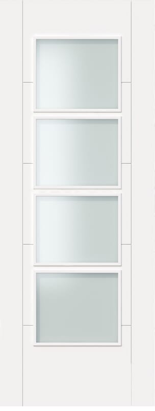 ISEO White 4L Frosted Glazed - Prefinished Internal Door Set