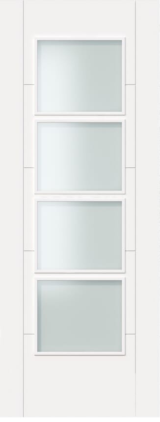 Iseo White 4L Frosted Glazed - Prefinished Internal Door Set