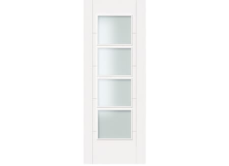 ISEO White 4L Frosted Glazed - Prefinished Internal Door Set