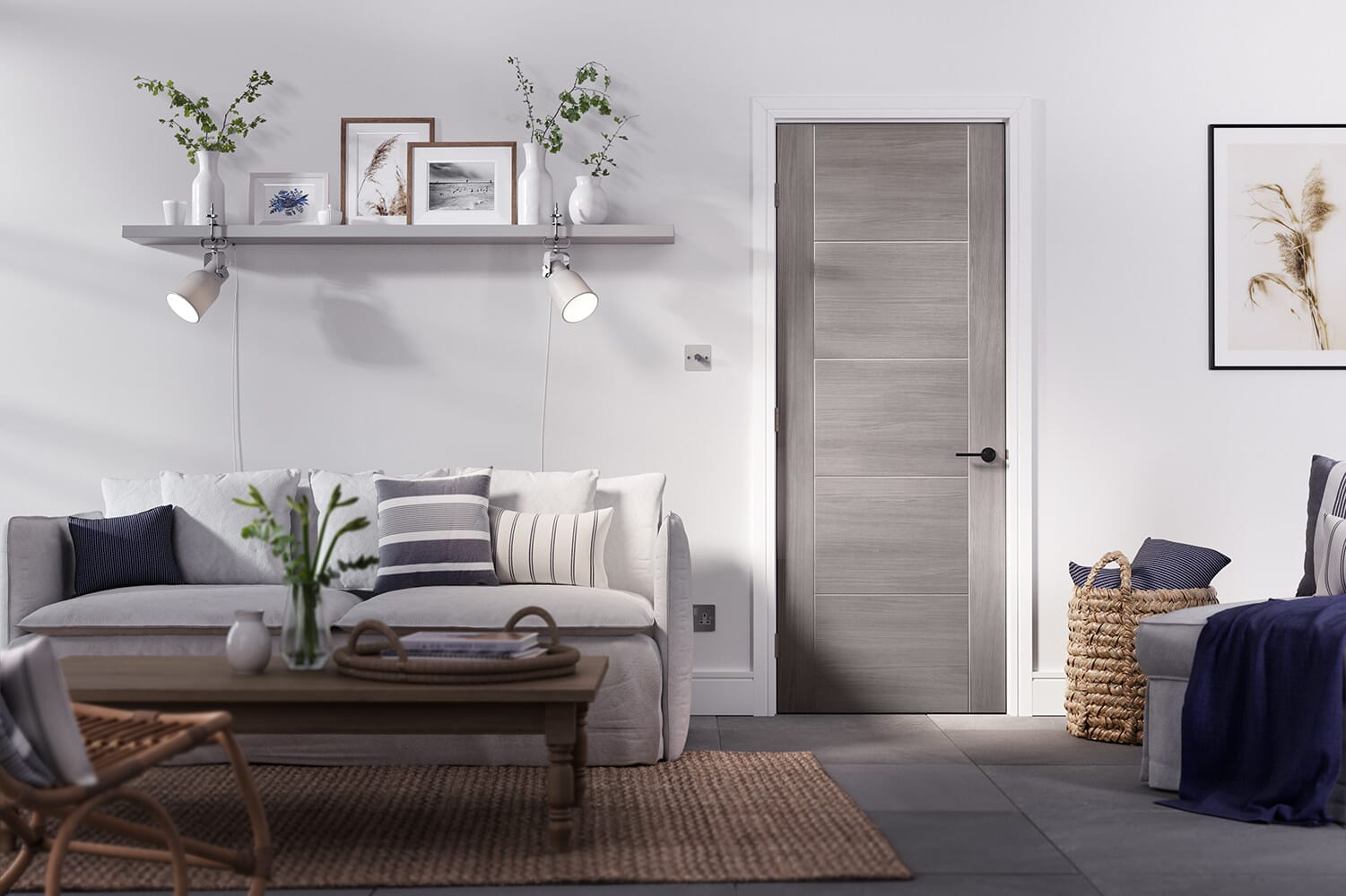 Iseo Light Grey Laminate - Prefinished Internal Door Set
