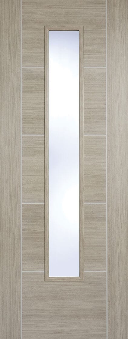 Iseo Light Grey Laminate Clear Glazed - Prefinished Internal Door Set