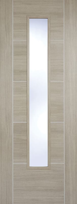 ISEO Light Grey Laminate Clear Glazed - Prefinished Internal Door Set