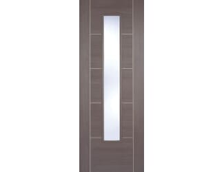 ISEO Medium Grey Laminate Clear Glazed - Prefinished Internal Door Set