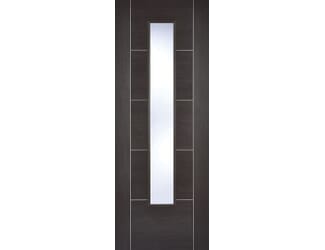 ISEO Dark Grey Laminate Clear Glazed - Prefinished Internal Door Set