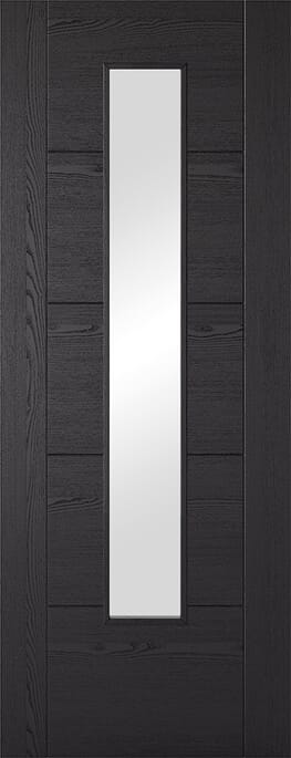 ISEO Black Laminate Clear Glazed - Prefinished Internal Door Set