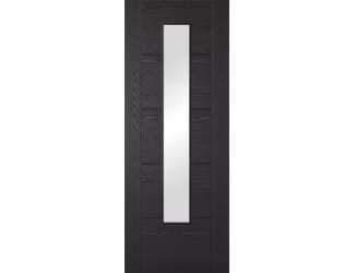 ISEO Black Laminate Clear Glazed - Prefinished Internal Door Set
