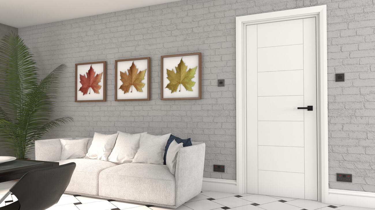Modern 7 Panel White - Prefinished Internal Door Set