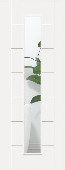 Modern 7 Panel Clear Glazed White - Prefinished Internal Door Set