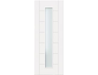 Modern 7 Panel Frosted Glazed White - Prefinished Internal Door Set