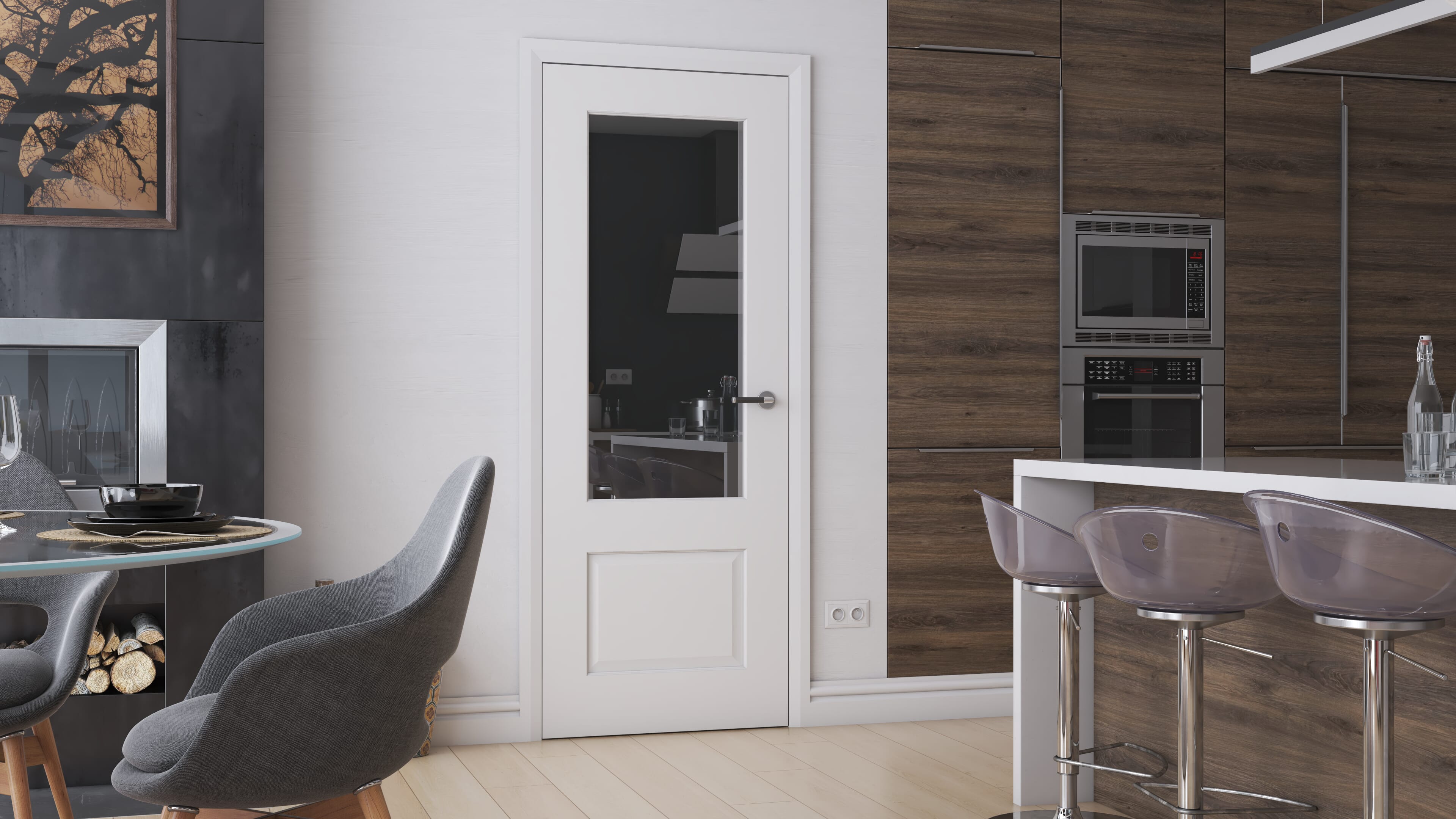 Grange Clear Glazed White - Prefinished Internal Door Set