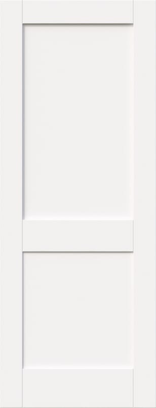 Modern Shaker 2 Panel White - Prefinished Internal Door Set