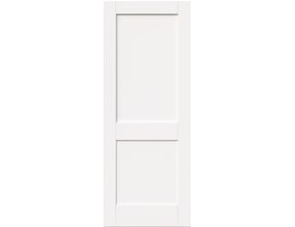 Modern Shaker 2 Panel White - Prefinished Internal Door Set