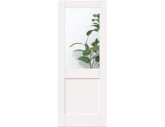 Modern Shaker 2 Panel Clear Glazed White - Prefinished Internal Door Set