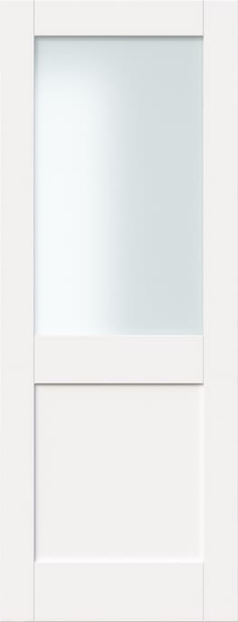 Modern Shaker 2 Panel Frosted Glazed White - Prefinished Internal Door Set