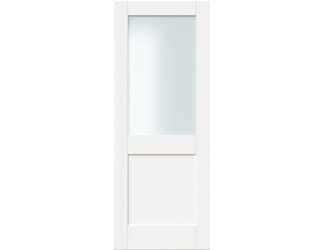 Modern Shaker 2 Panel Frosted Glazed White - Prefinished Internal Door Set
