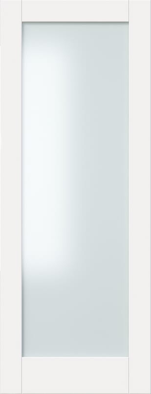 Shaker 1 Light Frosted Glazed White Internal Door Set