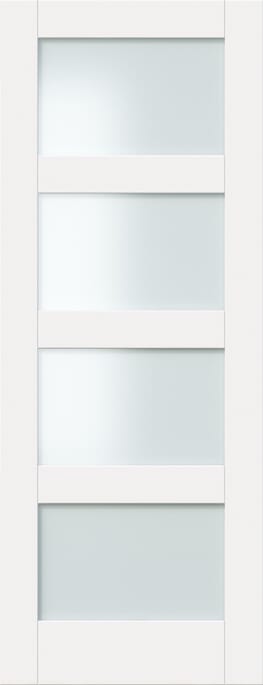 Shaker 4 Light Frosted Glazed White Internal Door Set