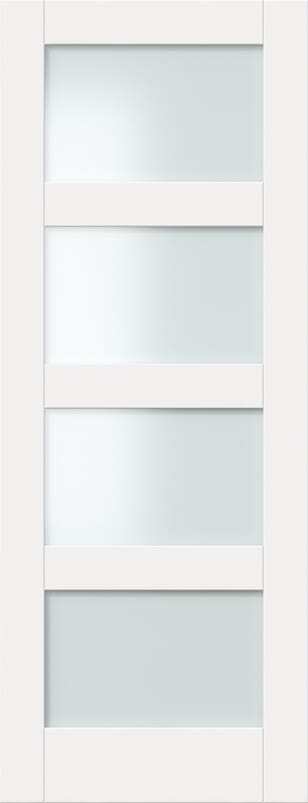 Shaker 4 Light Frosted Glazed White Internal Door Set