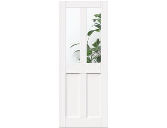 Victorian Shaker Clear Glazed White - Prefinished Internal Door Set