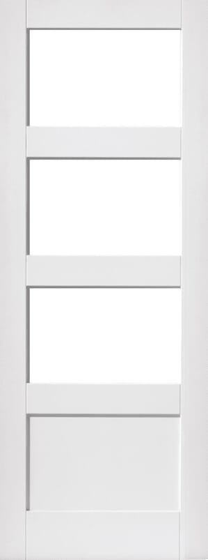 Shaker 3l/1P Clear Glazed White Internal Door Set