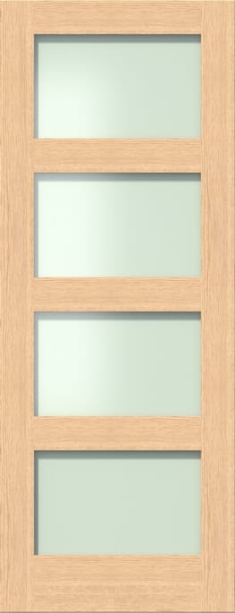 Shaker 4 Light Frosted Glazed Oak Internal Door Set