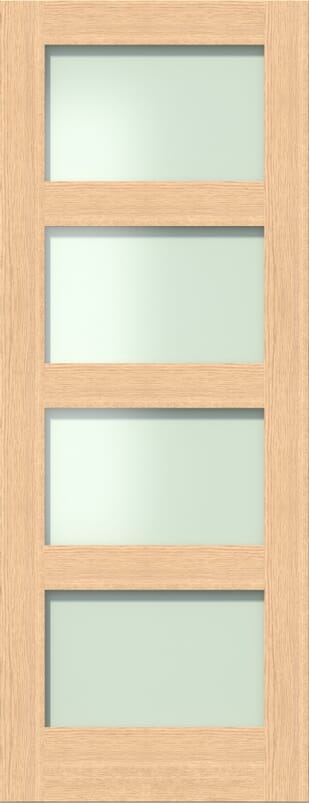 Shaker 4 Light Frosted Glazed Oak Internal Door Set