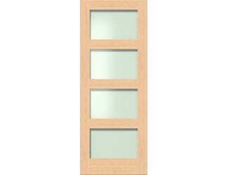 Shaker 4 Light Frosted Glazed Oak - Prefinished Internal Door Set