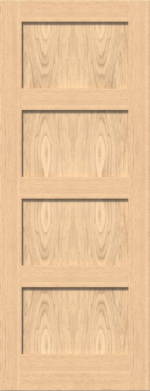 Shaker 4 Panel Oak - Prefinished Internal Door Set