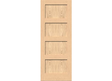 Shaker 4 Panel Oak - Prefinished Internal Door Set