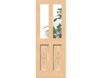 Victorian Shaker Clear Glazed Oak Internal Door Set