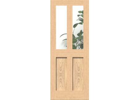 Victorian Shaker Clear Glazed Oak Internal Door Set