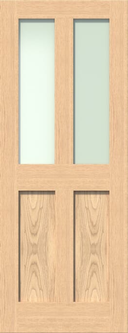 Victorian Shaker Frosted Glazed Oak Internal Door Set