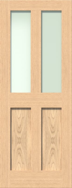 Victorian Shaker Frosted Glazed Oak Internal Door Set