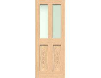Victorian Shaker Frosted Glazed Oak Internal Door Set